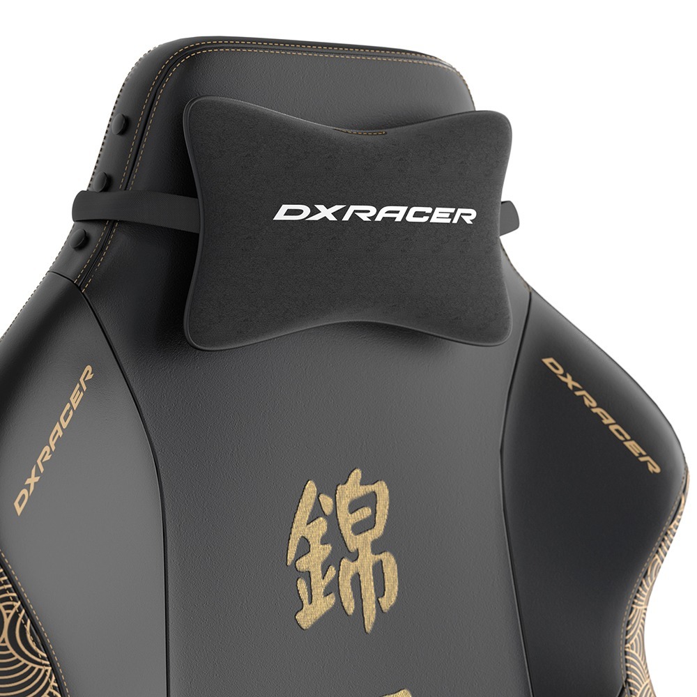 Dxracer  飄移 電競賽車椅 電繡錦鯉(皮面/黑金)-細節圖3