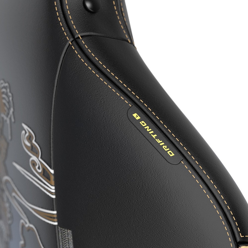 Dxracer  飄移 電競賽車椅 電繡錦鯉(皮面/黑金)-細節圖4