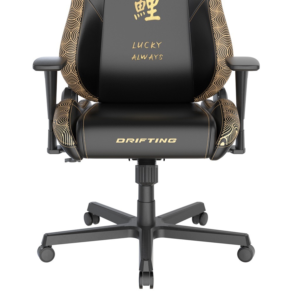 Dxracer  飄移 電競賽車椅 電繡錦鯉(皮面/黑金)-細節圖7