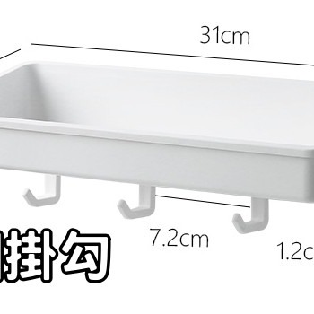 白色系 廚房多功能置物架 壁掛置物架 帶掛勾置物架 調味料架 浴室置物架 多功能收納 浴室收納 廚房收納 收納架 收納-細節圖9