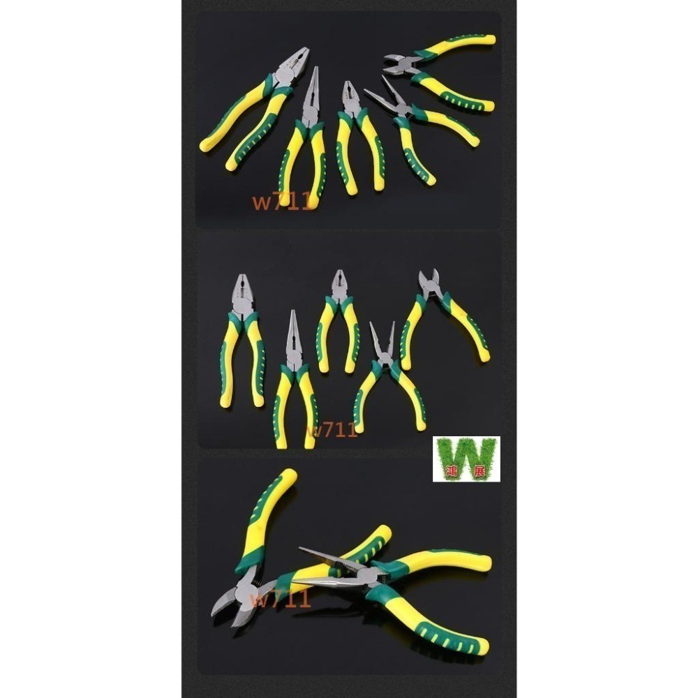 尖嘴鉗 斜口鉗 虎口鉗 夾子 虎皮柄 鉗子 鋼絲鉗 五金工具 圓藝 W711鴻展 發票-細節圖7