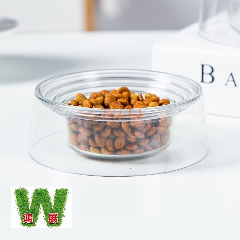 貓狗食盆 萌寵飯碗 寵物碗 透明單碗 萌寵 狗糧 貓糧 喝水盆 防打翻 塑膠加厚 寵物用品 W711鴻展-細節圖2