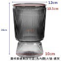 W711鴻展 土培 水培二用 自動吸水 透明 竪紋 獎杯款 花盆 透明款 圓型 花盆 花瓶 北歐風 仿玻璃透明度-規格圖7
