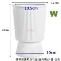 W711鴻展 土培 水培二用 自動吸水 透明 竪紋 獎杯款 花盆 透明款 圓型 花盆 花瓶 北歐風 仿玻璃透明度-規格圖7