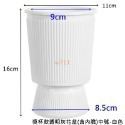 W711鴻展 土培 水培二用 自動吸水 透明 竪紋 獎杯款 花盆 透明款 圓型 花盆 花瓶 北歐風 仿玻璃透明度-規格圖7