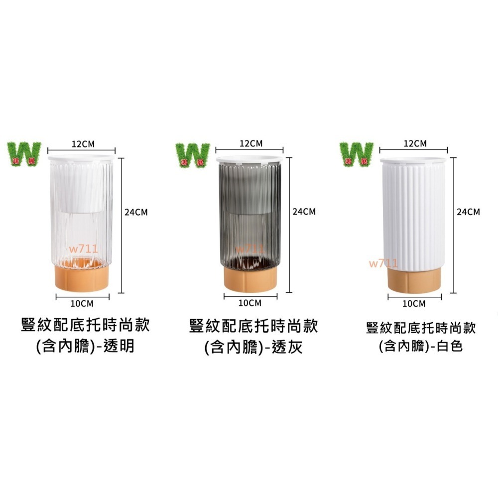 土培 水培二用 自動吸水 簡約 竪紋 時尚款 透明 竪紋 獎杯款 花盆 透明款 圓型 花盆 花瓶 北歐風 仿玻璃透明度-細節圖8