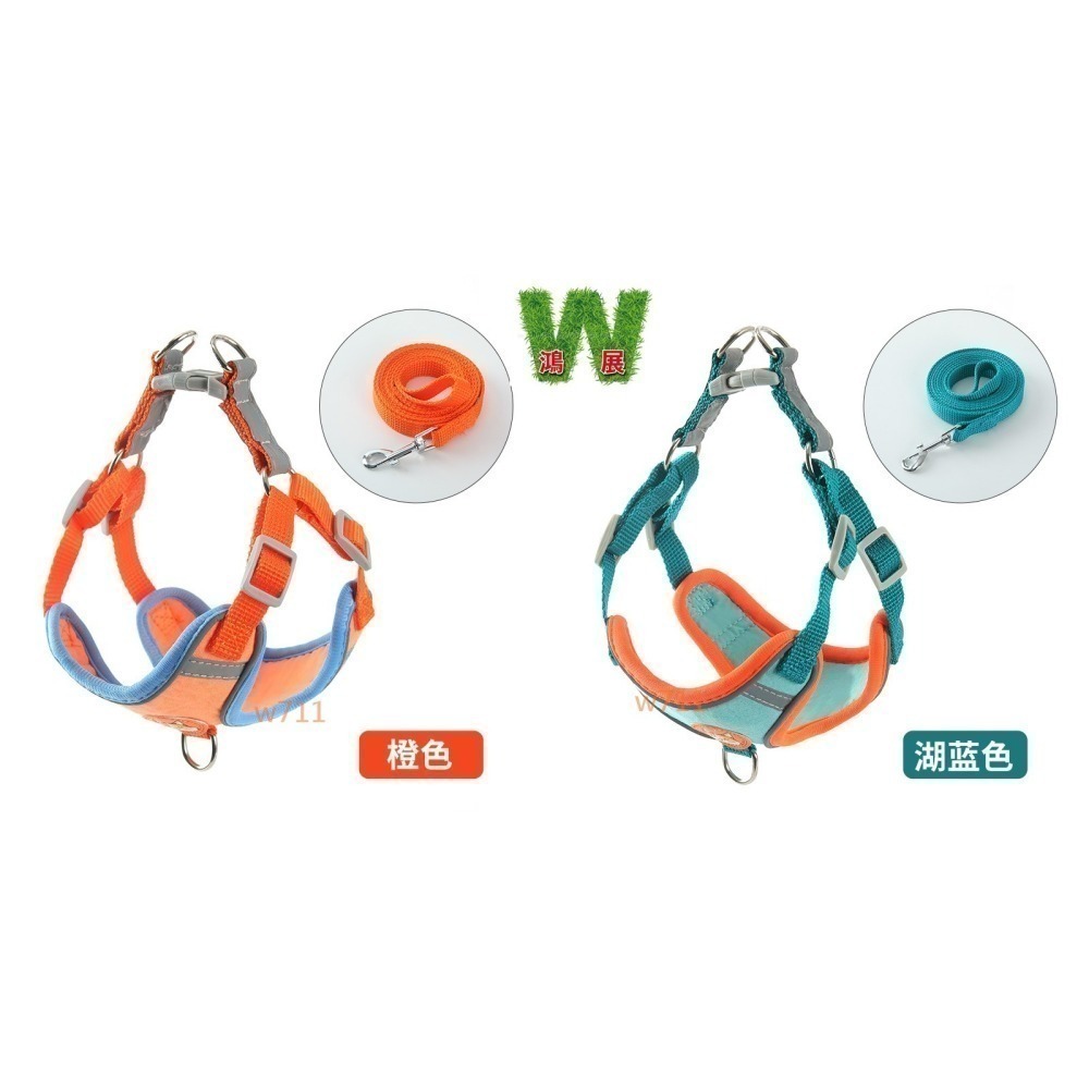 w711鴻展 狗狗 寵物 反光 胸背帶 透氣背帶 頸圈 牽引繩 小中大型犬 狗鏈 防爆衝 貓胸背帶 狗胸背 H型 工型-細節圖8