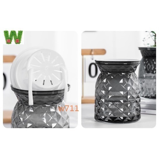 w711鴻展 土培 水培 自動吸水 直筒繁星款 透明款 圓型 花盆 花瓶 北歐風 仿玻璃透明度 綠植 種植 植物-細節圖7