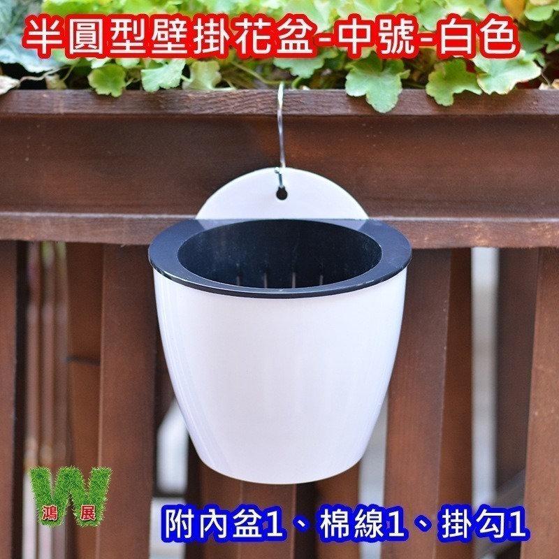w711鴻展 半圓型 花牆 掛盆 自動吸水 防風盆 草莓花盆 大花盆 多肉 綠植 盆栽 花架 花器 園藝造景 掛盆 防風-規格圖7