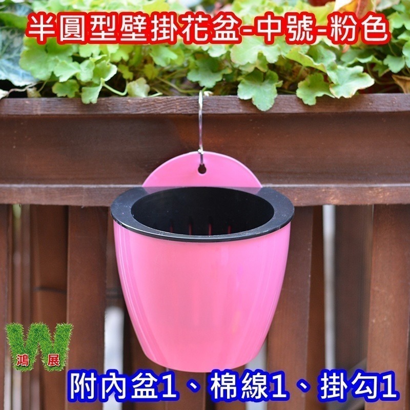 w711鴻展 半圓型 花牆 掛盆 自動吸水 防風盆 草莓花盆 大花盆 多肉 綠植 盆栽 花架 花器 園藝造景 掛盆 防風-規格圖7