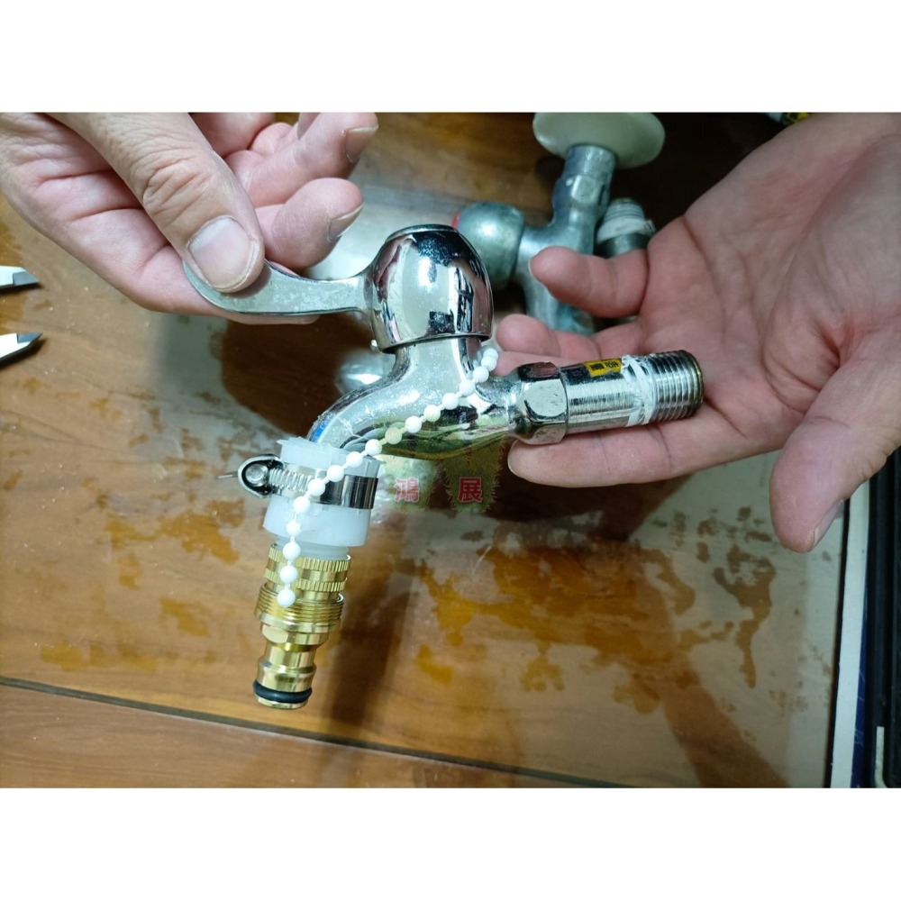 w711鴻展 4分 6分 二用轉接頭 水管 洗臉盆水龍頭轉奶嘴接頭 水電材料 台盆水龍頭轉接頭 奶嘴接頭 洗車 水槍接頭-細節圖2