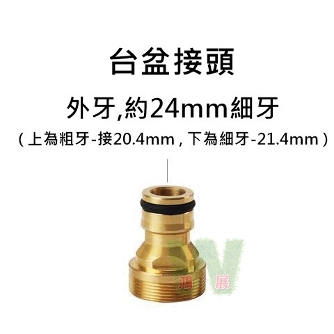 w711鴻展 洗臉盆水龍頭轉奶嘴接頭 24mm外牙 蓮蓬頭 鋼製 台盆水龍頭轉接頭 奶嘴接頭 水槍接頭 水管快接 快拆-細節圖2