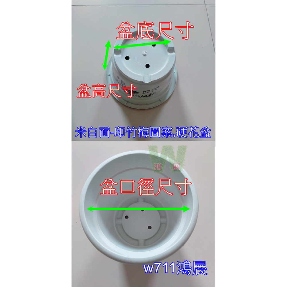 w711鴻展 花盆 多肉 圓盆 育苗 多種尺寸 小盆景 多肉育苗 種植 塑膠花盆 多肉種植 黑圓盆 白圓盆 托盤 托架-細節圖5