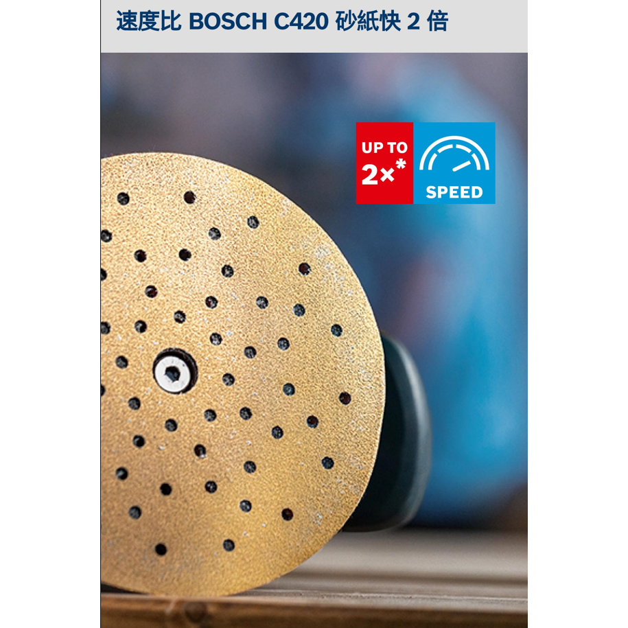 ＊小鐵五金＊BOSCH 博世 C470 魔切機配件 金色三角形6孔自黏砂紙 EXPERT-細節圖2