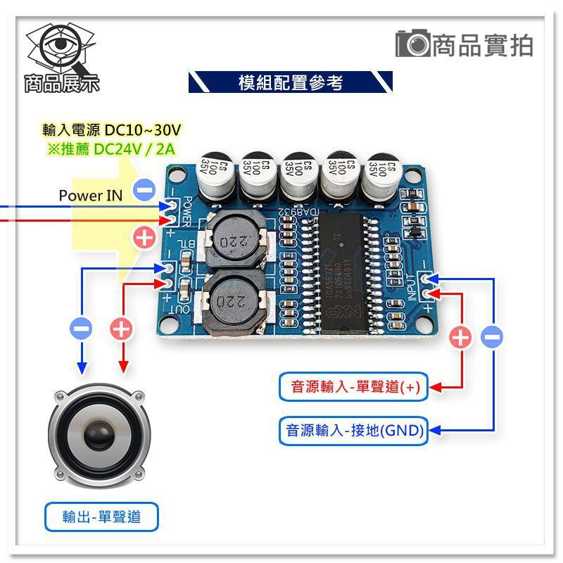 【W85】DIY 35W《 數位功放模組》TDA8932數位D類功放 寬電壓 單聲道BTL輸出 體積小【AP-1592】-細節圖3