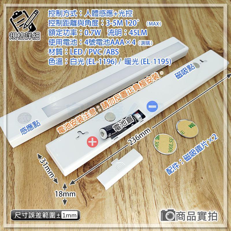 【W85】『長條居家感應燈』暖光白光LED燈 磁鐵吸附 小夜燈 磁吸式 房間燈 玄關燈  櫥櫃燈【EL-1195@】-細節圖2