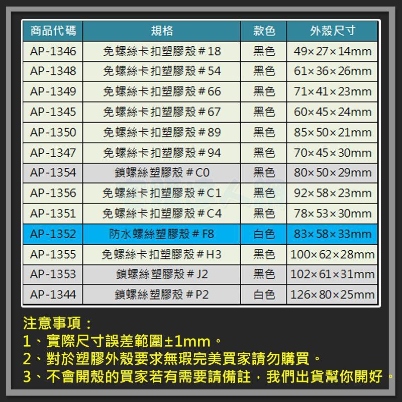 【W85】鎖螺絲塑膠殼 #C0《83X50X29mm 》黑色 電子塑膠殼 長方形 塑膠外殼 無附螺絲【AP-1354】-細節圖3