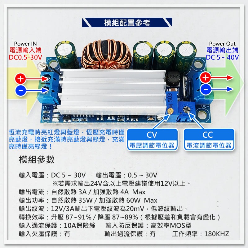 【W85】DIY《DC可調穩壓模組》AT35 升降壓 輸入 DC5-30V輸出DC0.5-30V【AP-1204】-細節圖3