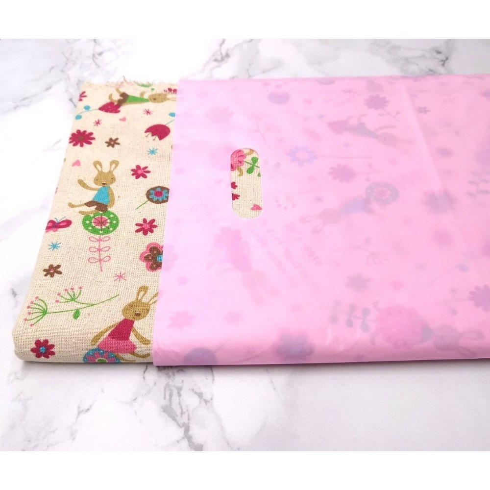 ♣素面粉♣手提袋打洞袋多尺寸(100入)手提塑膠打孔袋打洞手提袋購物袋包裝袋外包袋塑膠袋黛渼 包裝材料-細節圖2