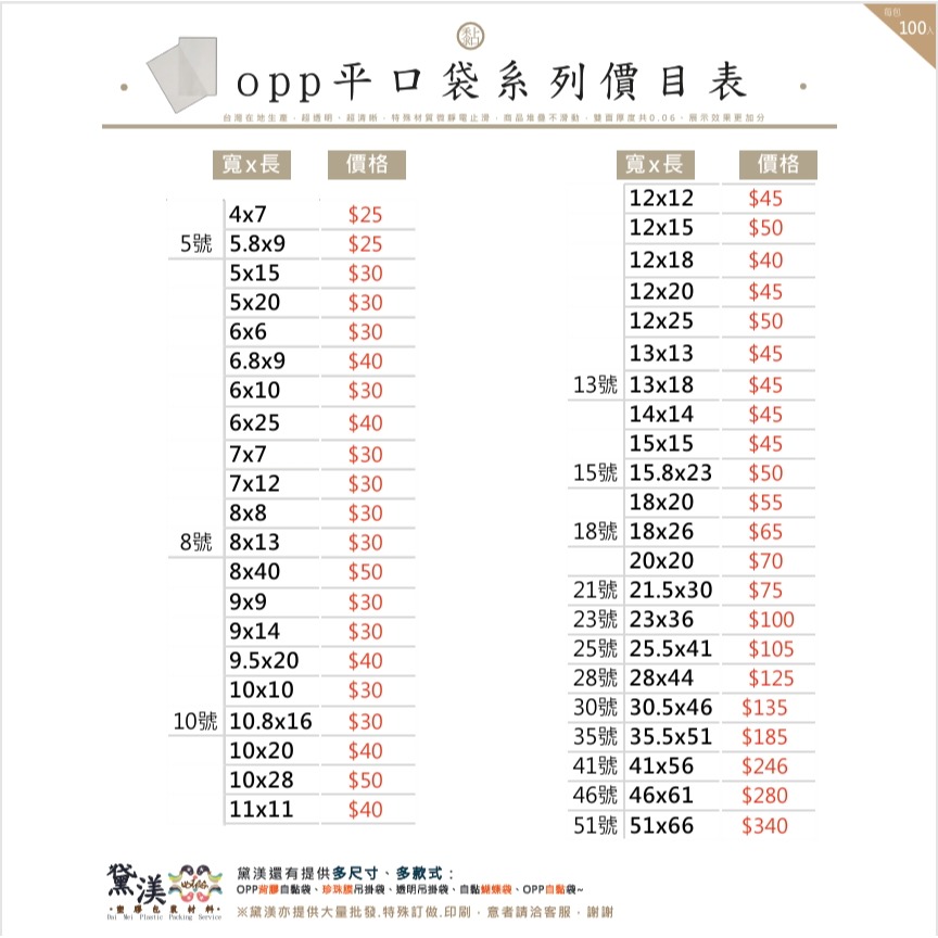 『棒球卡套適用OPP平口袋6.8*9cm100入』台灣製透明平口包裝袋服飾禮品袋黛渼【買10送1】黛渼QP0609-細節圖2