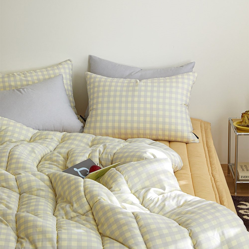 韓國四季被【溫暖家】maatila 彩色格紋系列 6款花色 韓國棉被 枕頭套  床墊 床單 枕頭套 被單-細節圖3