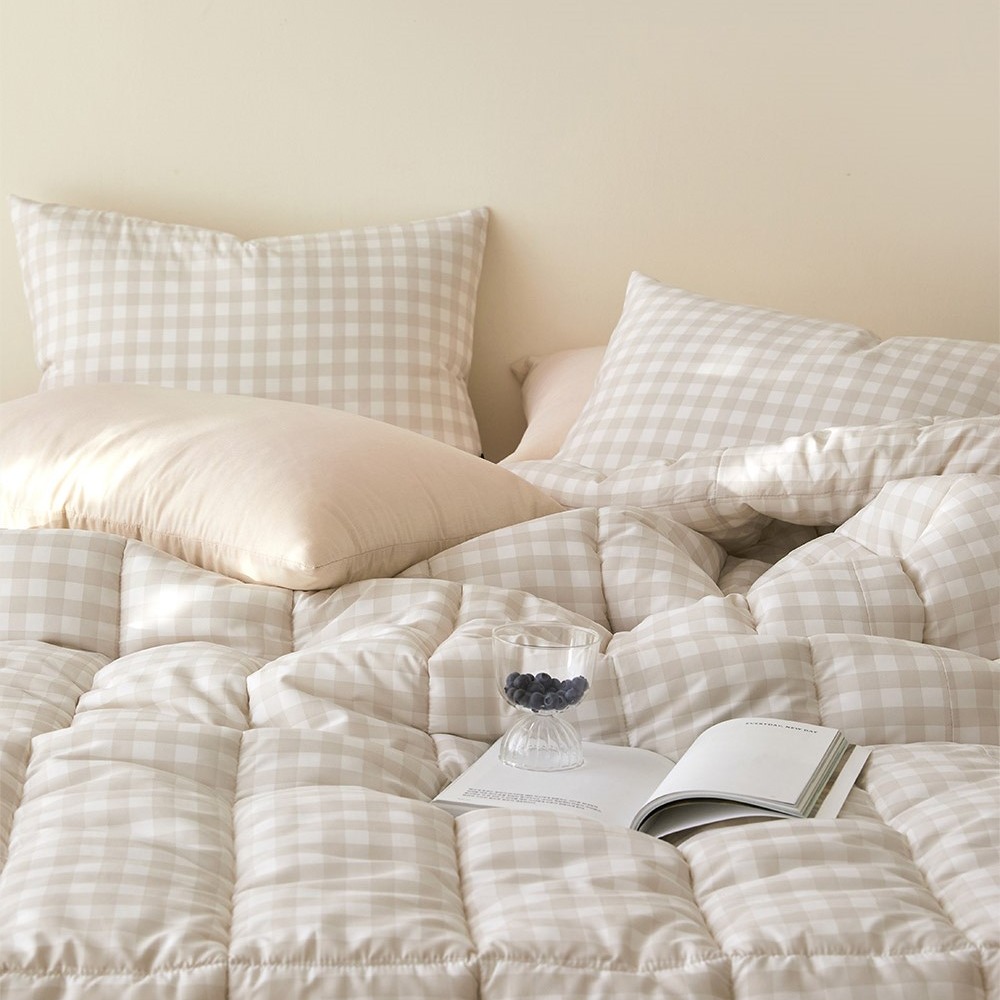 韓國四季被【溫暖家】maatila 彩色格紋系列 6款花色 韓國棉被 枕頭套  床墊 床單 枕頭套 被單-細節圖4