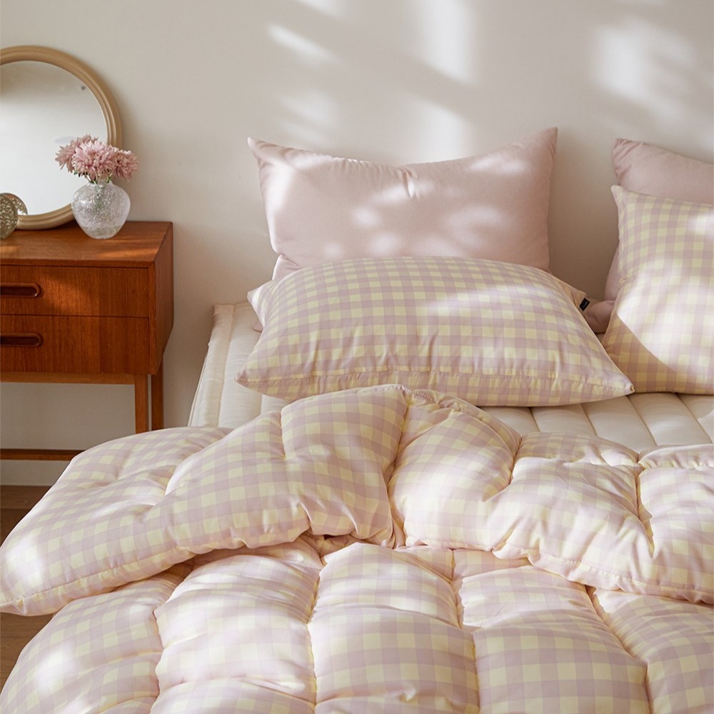 韓國四季被【溫暖家】maatila 彩色格紋系列 6款花色 韓國棉被 枕頭套  床墊 床單 枕頭套 被單-細節圖5