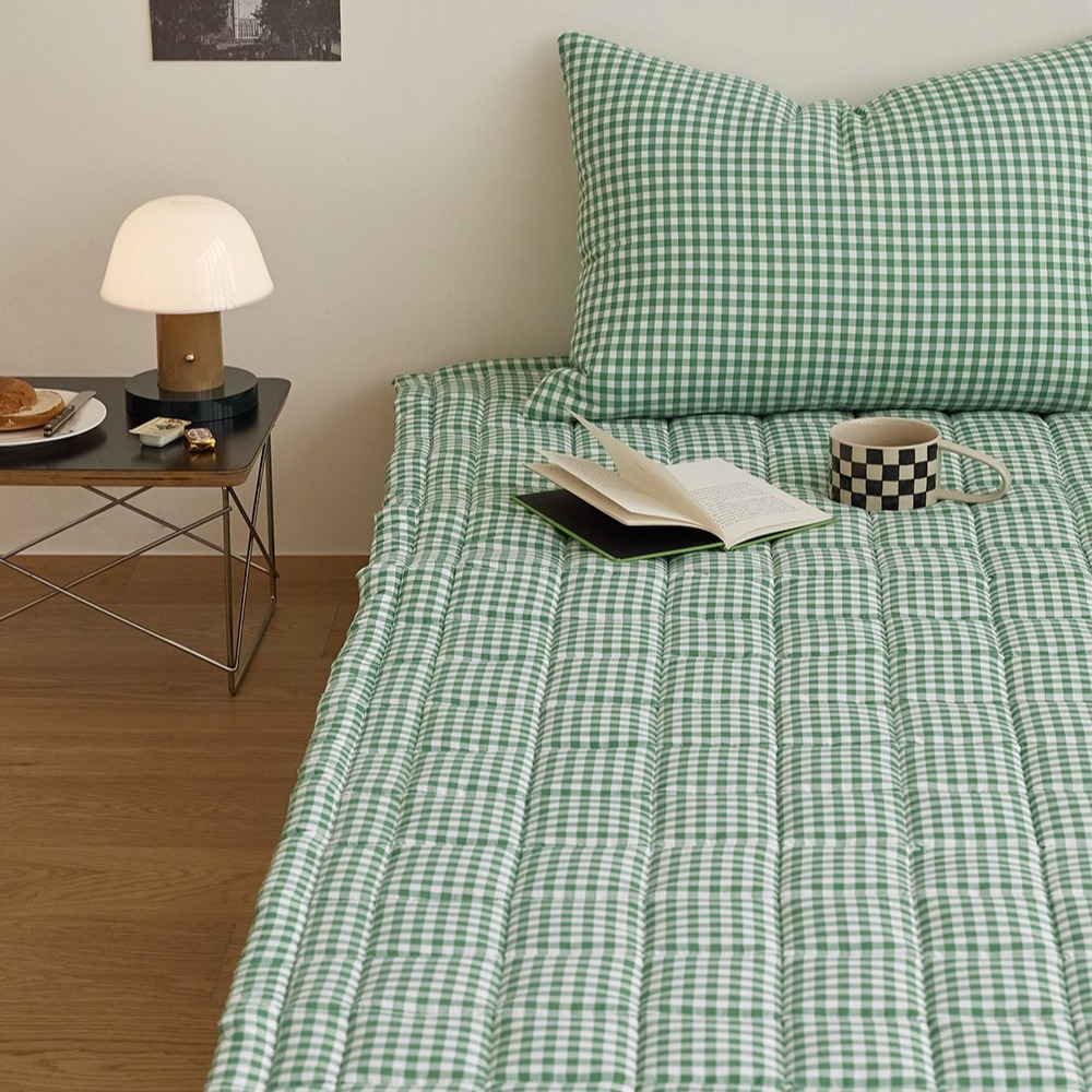 韓國床墊【溫暖家】maatila 甜品格紋系列 格紋床墊 止滑墊 可水洗  墊子 四季用 韓國 寢具-細節圖4