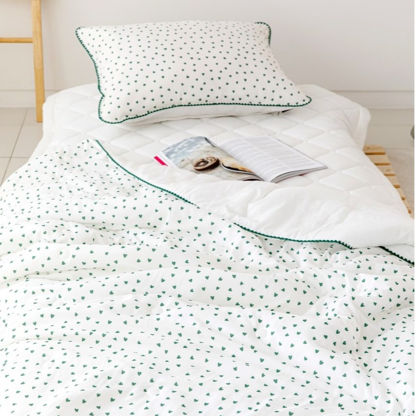 韓國涼被【溫暖家】DATTAMI 小愛心 夏季涼被 夏被 薄款 被子 枕頭套 水洗  床墊 韓國製 韓國棉被-細節圖2