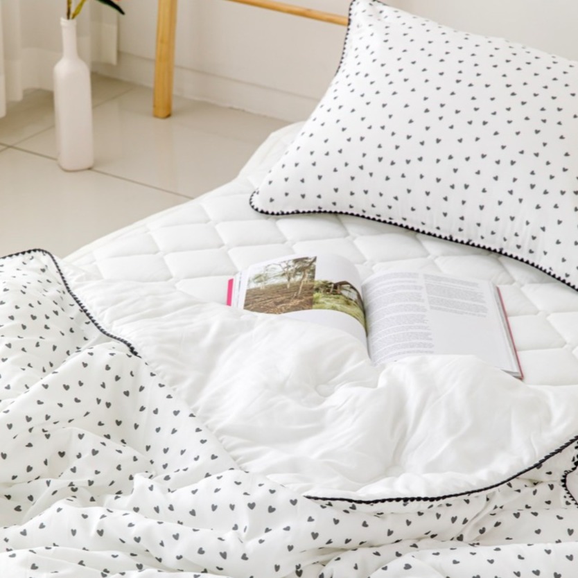 韓國涼被【溫暖家】DATTAMI 小愛心 夏季涼被 夏被 薄款 被子 枕頭套 水洗  床墊 韓國製 韓國棉被-細節圖4