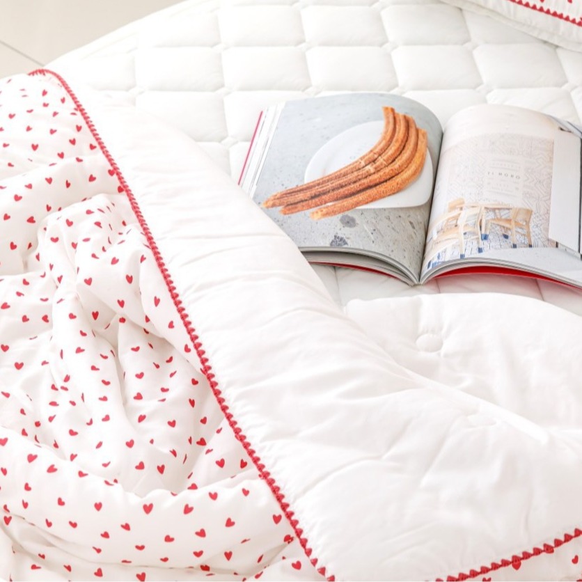 韓國涼被【溫暖家】DATTAMI 小愛心 夏季涼被 夏被 薄款 被子 枕頭套 水洗  床墊 韓國製 韓國棉被-細節圖6