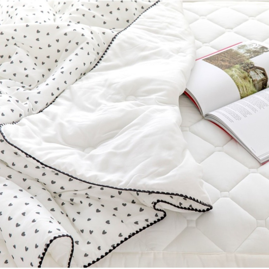 韓國涼被【溫暖家】DATTAMI 小愛心 夏季涼被 夏被 薄款 被子 枕頭套 水洗  床墊 韓國製 韓國棉被-細節圖7