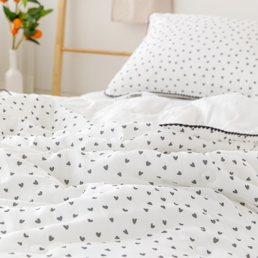 韓國涼被【溫暖家】DATTAMI 小愛心 夏季涼被 夏被 薄款 被子 枕頭套 水洗  床墊 韓國製 韓國棉被-細節圖10