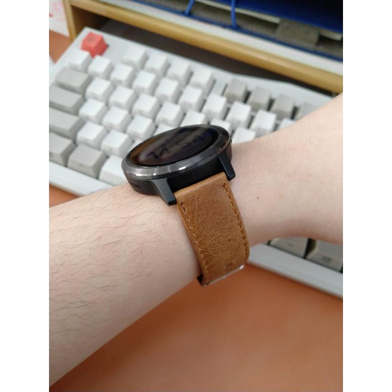 [東仔賣場]Garmin Venu 2 plus SQ 2 Vivomove sport 3 hr 皮革錶帶-細節圖2