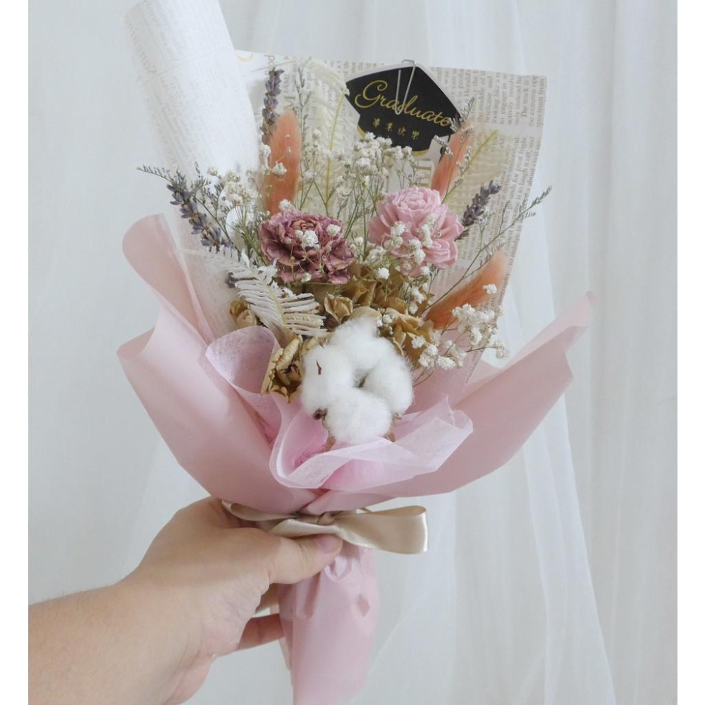 eflora |可急單客製 學士帽 畢業花束 乾燥花束 伴娘禮 婚禮小物 生日禮物 畢業乾燥花 畢業禮物 索拉擴香薰衣草-細節圖2