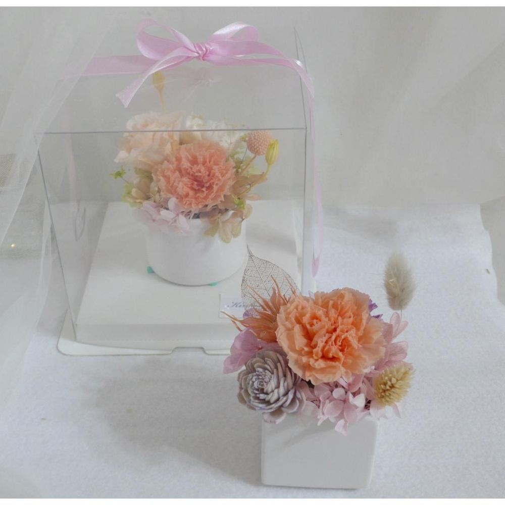 棉婚系列 粉永生英式庭園玫瑰棉花盆花 母親節 情人節 婚禮調職升遷退休離職畢業聖誕交換禮物樹花圈-細節圖4