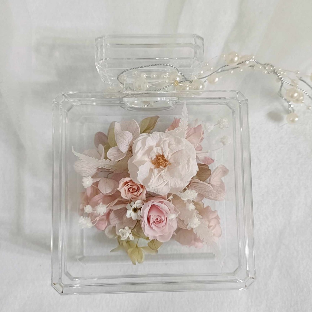 小王子玫瑰永生花香水瓶 告白求婚戒盒婚禮紀念日生日禮物花束卡片永生花乾燥花-細節圖3