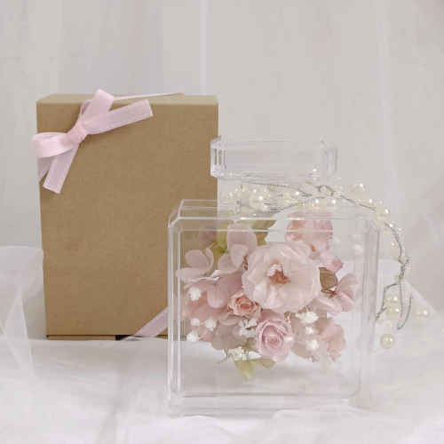 香水瓶永生玫瑰 告白求婚戒盒婚禮紀念日生日禮物花束卡片永生花乾燥花