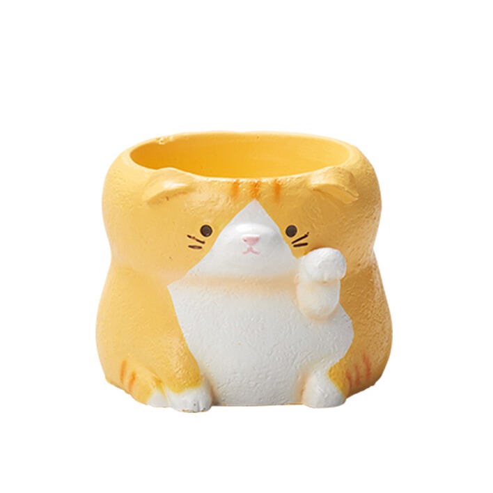 現貨招財貓愛心 日本進口花器 迷你花器 多肉盆栽 Greenhouse 樹脂花盆花器資材生日聖誕節新年開幕開運婚禮禮物-細節圖2