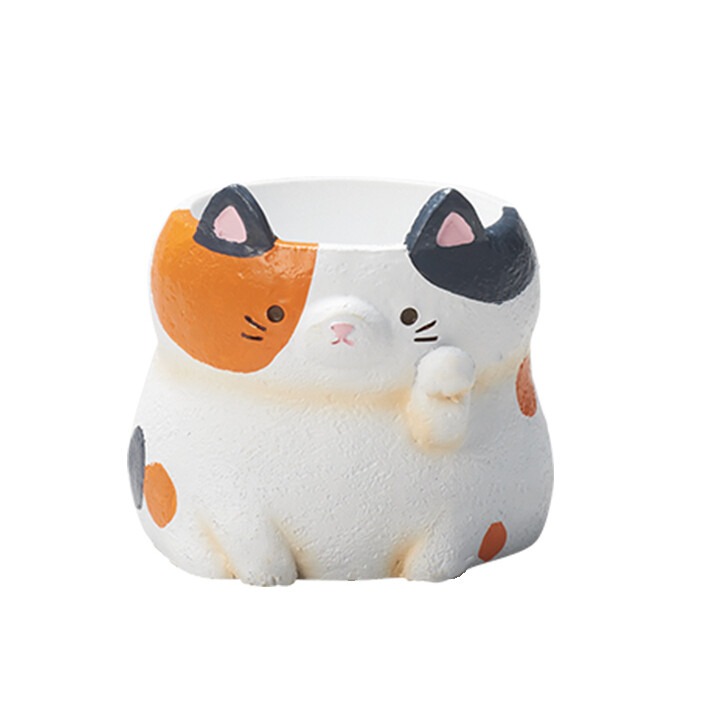 現貨招財貓愛心 日本進口花器 迷你花器 多肉盆栽 Greenhouse 樹脂花盆花器資材生日聖誕節新年開幕開運婚禮禮物-細節圖3