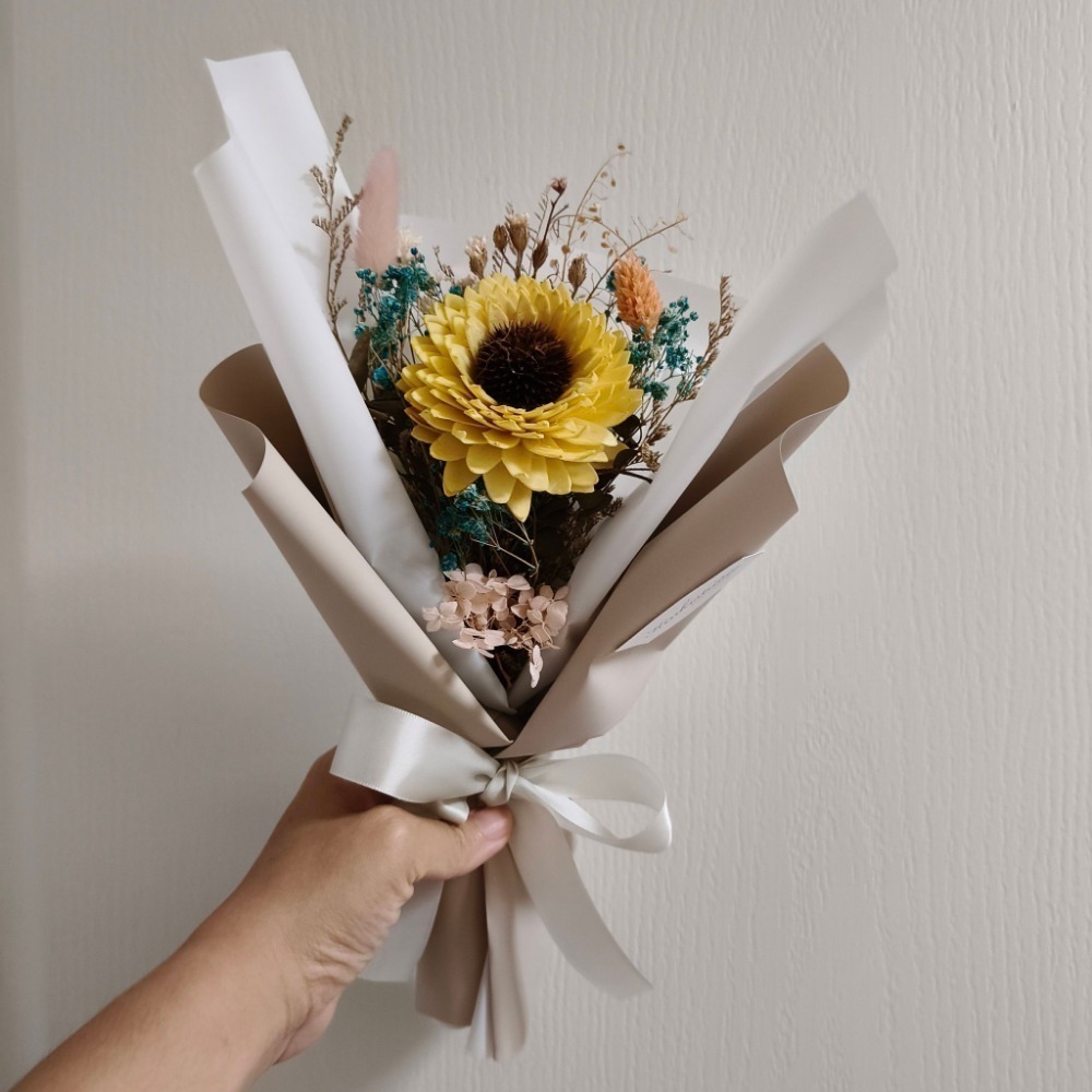 畢業花束玫瑰向日葵太陽花|新品永生花乾燥花謝師禮物SM線下取貨-規格圖7