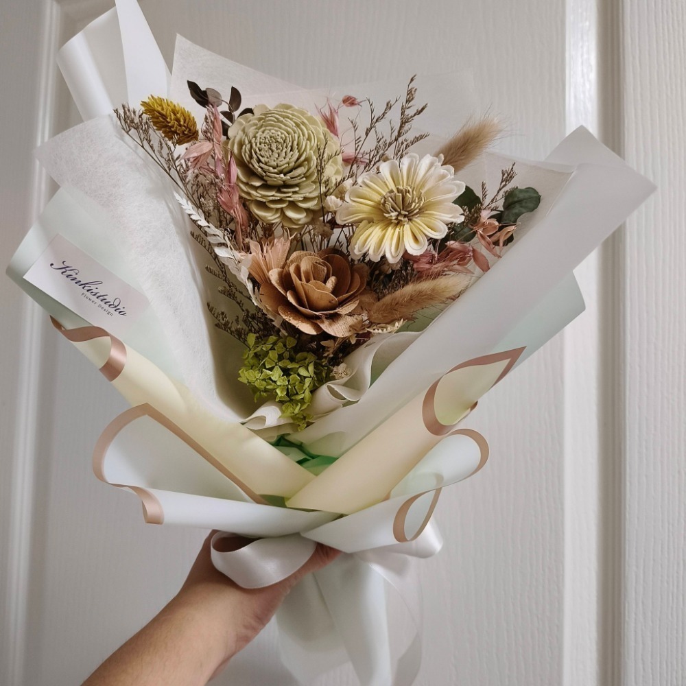 畢業花束玫瑰向日葵太陽花|新品永生花乾燥花謝師禮物SM線下取貨-規格圖7