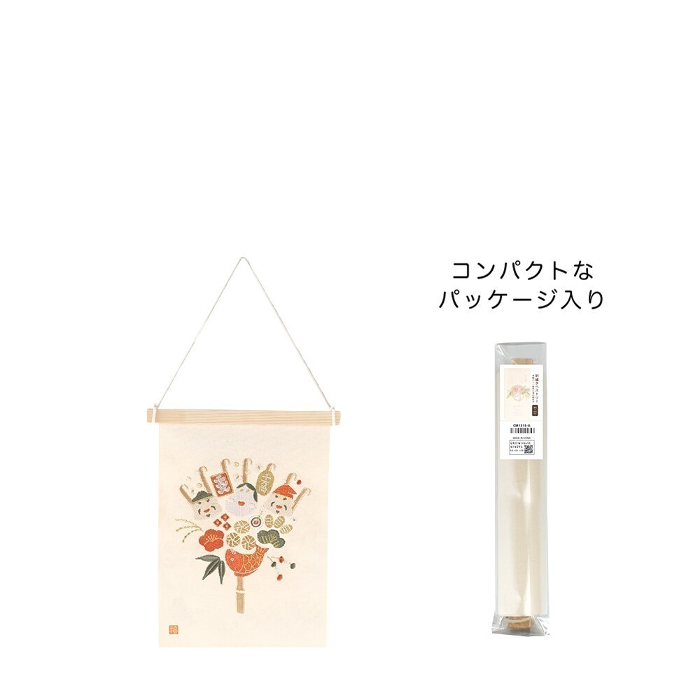 日本進口刺繡新年春節掛布 馬年招財貓達摩注連繩年菜文鳥女兒節獨角獸掛軸掛飾裝飾 居家店面佈置開店賀禮greenhouse-規格圖9