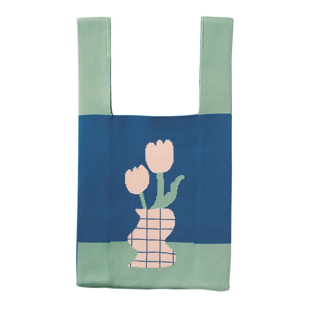選品｜日本green house針織包清新自然 刺繡單肩包肩背包手提包刺繡品針織包 母親節禮物花束聖誕交換禮物-規格圖4