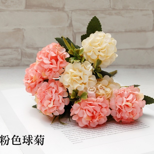 仿真花 拍照道具 仿真花束 雛菊 球菊 繡球花 拍攝道具 婚禮佈置 擺飾 裝飾 化妝品飾品拍照道具 日皇-細節圖5