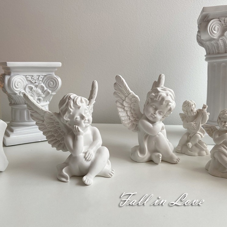 小天使雕像 展翅天使 石膏像 拍照道具 天使雕像 拍攝道具 台灣現貨 裝飾 擺飾 婚禮佈置 居家擺飾 櫥窗展示 日皇二館-細節圖3