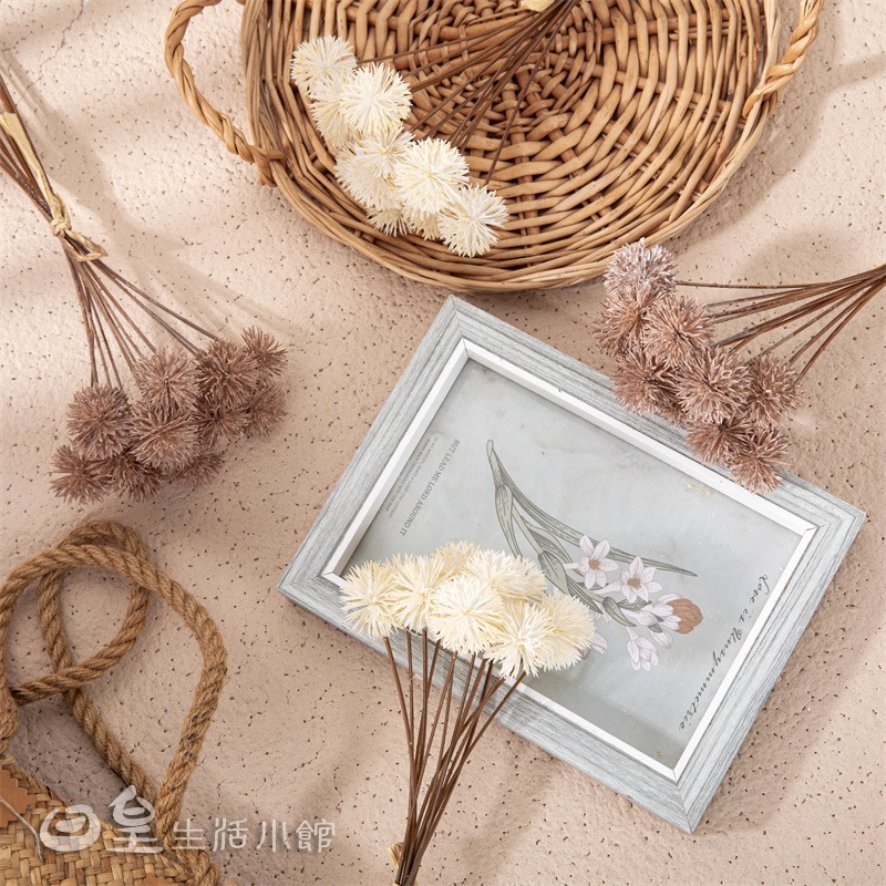 小刺球花束 仿真花束 拍照道具 仿真花 仿真植物 台灣現貨 婚禮佈置 拍攝道具 擺飾 裝飾 房間佈置 日皇二館-細節圖6