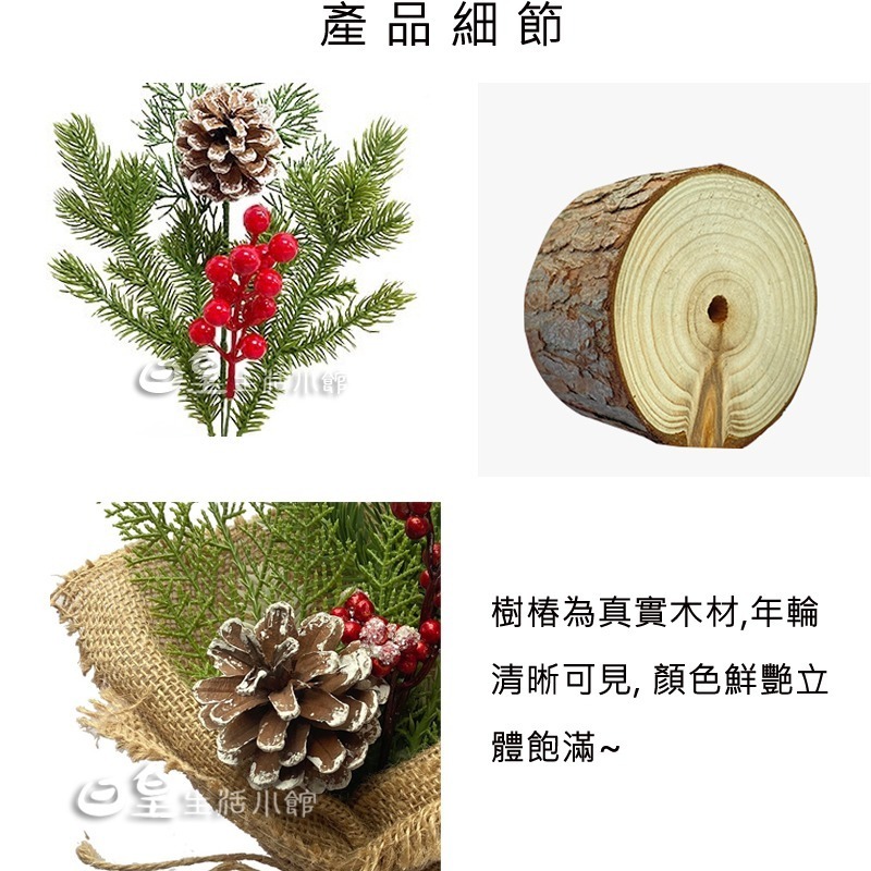 仿真乾燥花 仿真花束 拍照道具 聖誕樹 仿真綠植 拍攝道具 婚禮佈置 擺飾 房間裝飾 日皇二館-細節圖3