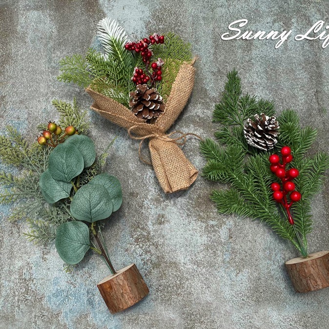 仿真乾燥花 仿真花束 拍照道具 聖誕樹 仿真綠植 拍攝道具 婚禮佈置 擺飾 房間裝飾 日皇二館-細節圖7