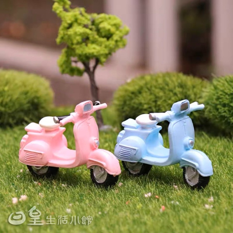 摩托車公仔 復古摩托車 復古達可達 小機車 拍照道具 摩托車擺飾 盆栽造景 微景觀造景公仔擺飾 台灣現貨 日皇二館-細節圖5